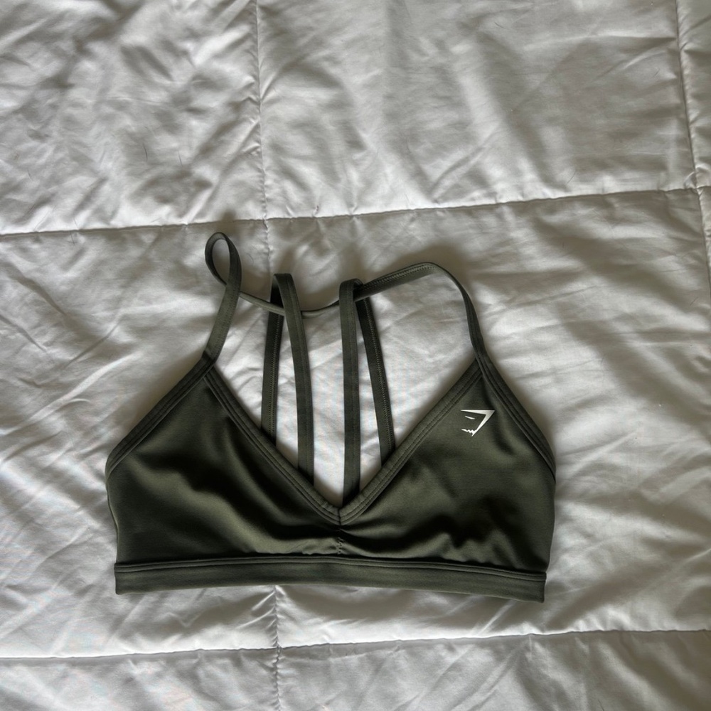 Gymshark minimal sport bra. Olive green. Small
